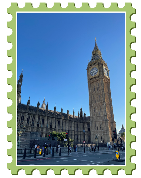 Wide angle of Big Ben from Westminster Bridge